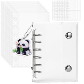 Sealing Notebook, Plastan, Transparent, A7 Size, Mini Binder (30 Refills x 30 Sheets), Clear, Card Pocket, Notebook, Popular Girls, Collage Notebook, Clear Type A7