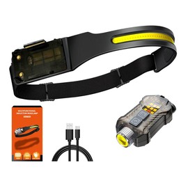 Headlamp 3 Packs,230° Wide Beam Super Bright Head Lights,Detachable Mini flashligh,Type-C USB Charging,9 Light Modes,Lightweight for Rock Climbing, Running, Repairing, Fishing, Cycling (1, Black)