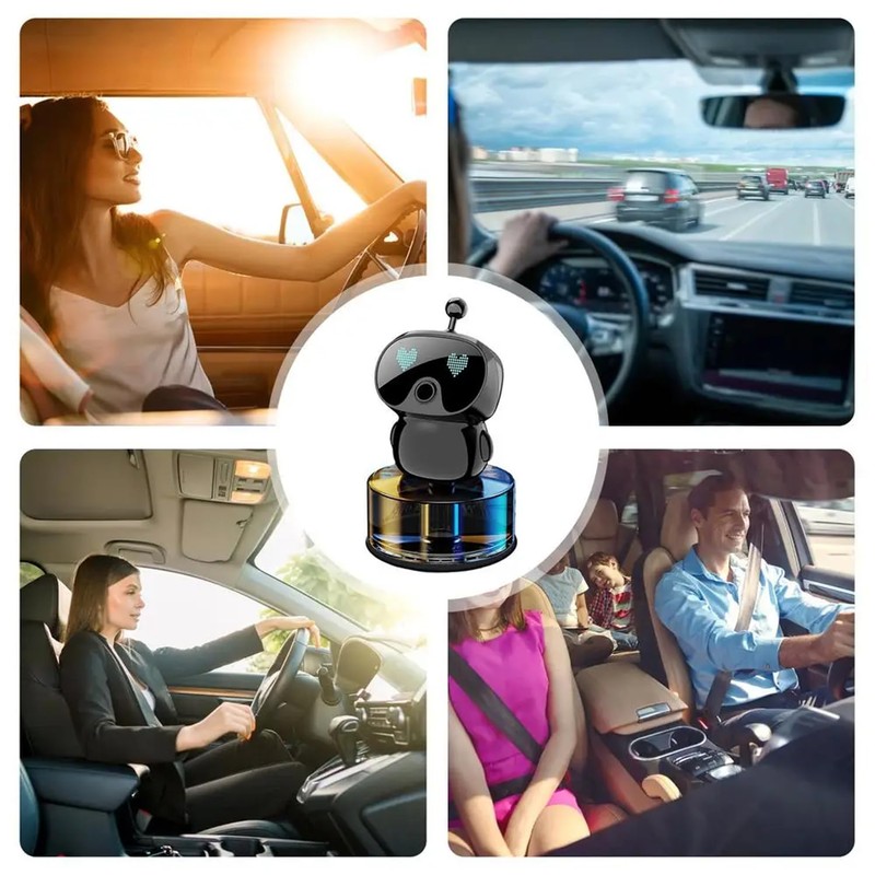 Lanxuan Aromatherapy, Smart Cute Robot Car Air Freshener, Fine Spray/Fillable/Four-Gear
