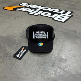 Call Me The Twin Towers Trucker Hat | Funny Meme Party Trendy Cowboy | Premium Snapback Hat for Men & Women (US, Alpha, One Size, Green Camo)