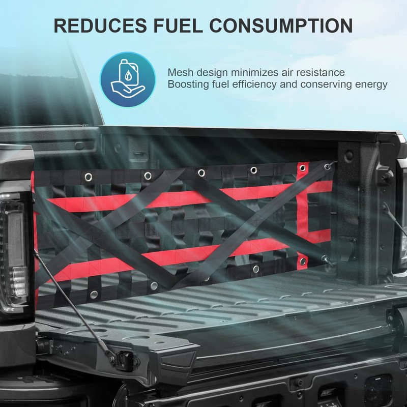 SKYJDM Heavy Duty Tailgate Net for Truck Bed with Detachable