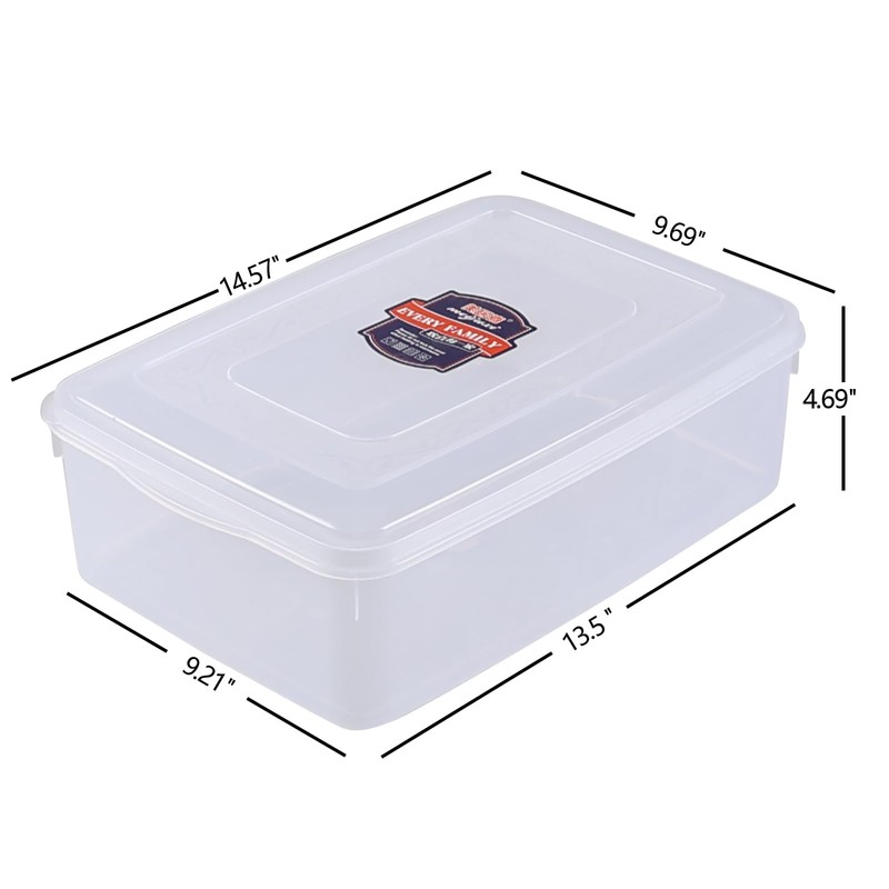 Jnktka 11 Quart Clear Plastic Storage Bins, Storage Container Box