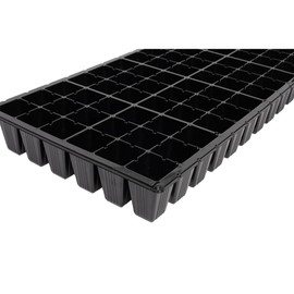 SUNPACK 21" x 11" Heavy Duty 72-Cell Square Insert Tray, Black, 2.5" - Ideal for Greenhouses or Indoor Gardening - Holds Up to 72 Different Seeds