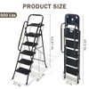 Valeo 5 Step Ladder with Handrails,500 Lbs Capacity,Folding Step Stool