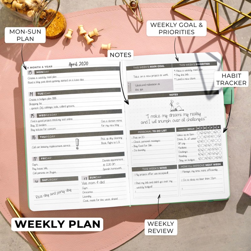 Clever Fox Planner – Undated Weekly & Monthly Planner for