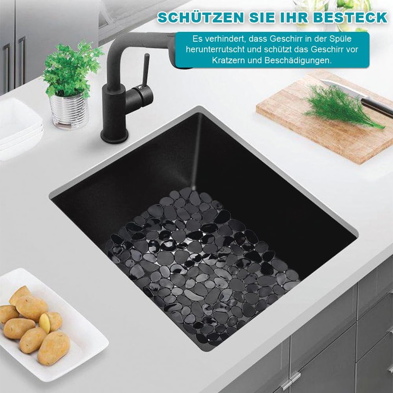 Sink Mat, 2 Pieces Kitchen Sink Drainer Mat, 40 x