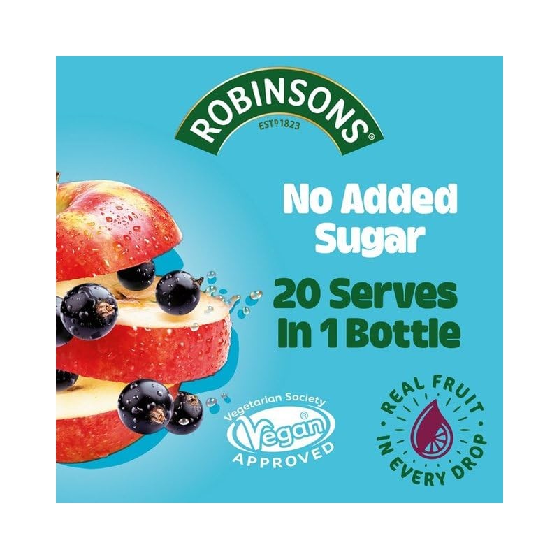 Robinsons Apple & Blackcurrant No Sugar Added 1L (Pack of