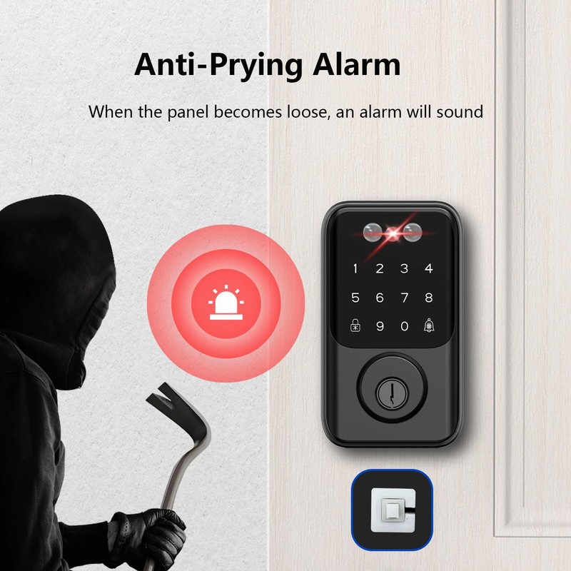 Jacchozhi 3D Face Recognition Door Lock,Keyless Entry Smart Deadbolt for