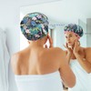 2 Packs Shower Cap Elastic Band Waterproof Bath Caps Double