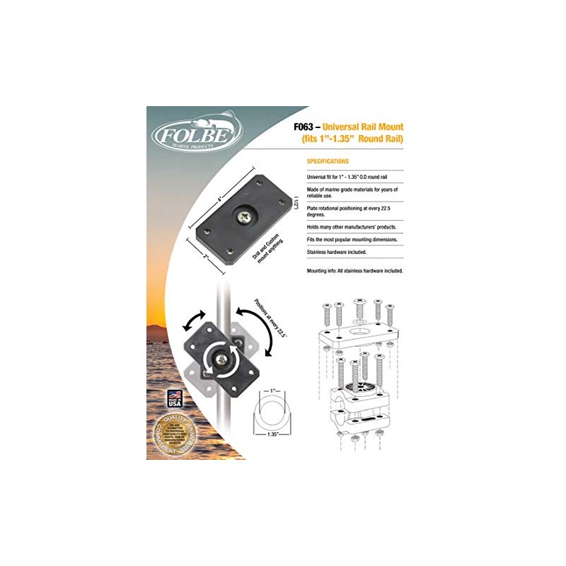 Folbe F063 - Universal Rail Mount Kit - Fits 1.040"-1.35"