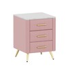 Merax Nightstand with 3 Storage Drawers, Upholstered Wood Bedside End