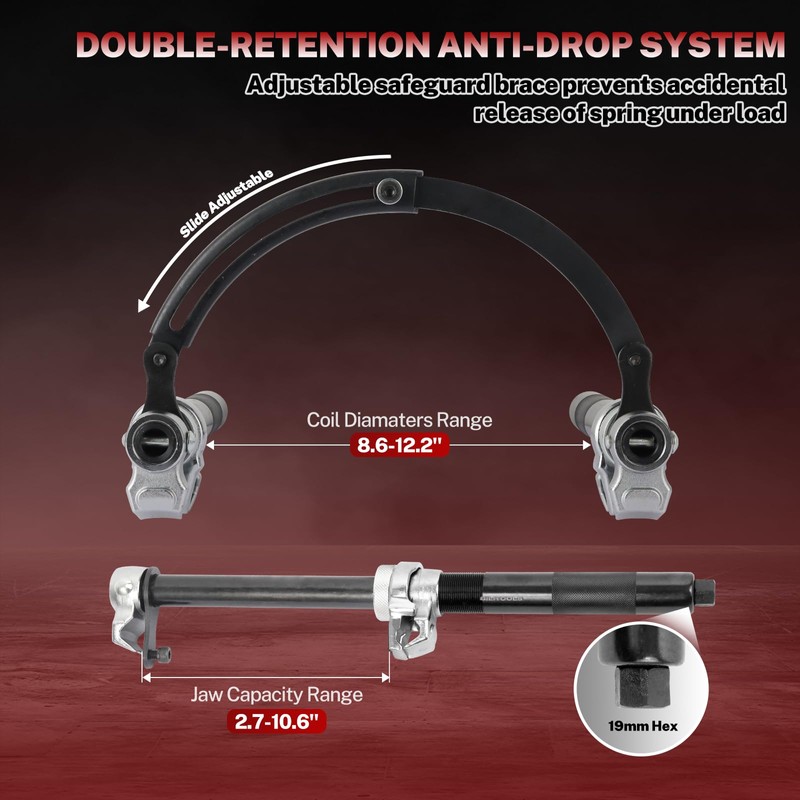 BILITOOLS 2-Piece Coil Spring Compressor Tool Heavy Duty Macpherson Strut