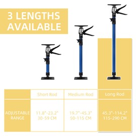 4-Pack Cabinet Jack Support Pole, Heavy Duty Adjustable 3rd Hand Support System with 154 LBS Capacity for Installing Cabinets, Telescopic Quick Support Rod from 45.3 to 114.2 inches
