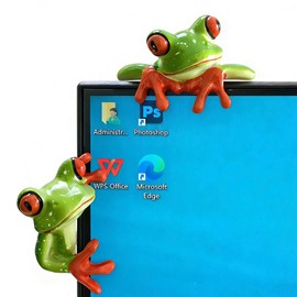 Cute Resin Frog Decor Set, 2 Pcs, Fun Gift Idea