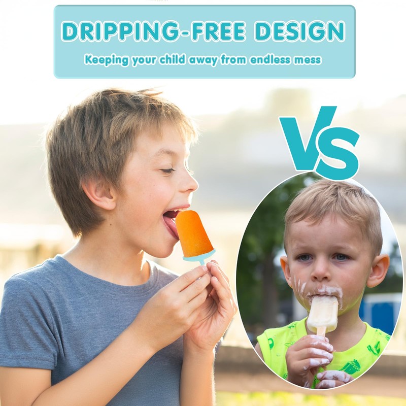 Miaowoof Silicone Popsicles Molds for Toddlers, 6-Cavity Non-BPA Premium Silicone