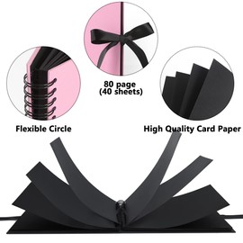 Vienrose 29 x 21.5 cm 80 Pages DIY Scrapbook Photo Album Hardcover Kraft Blank Page Memory Book for Wedding Anniversary Family Baby Pink