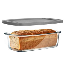 Cheeren 1Pack 1.9 Qt Glass Loaf Pan with Lids-Oven, Dishwasher, Freezer and Microwave Safe, for Bread, Meatloaf and Lasagna