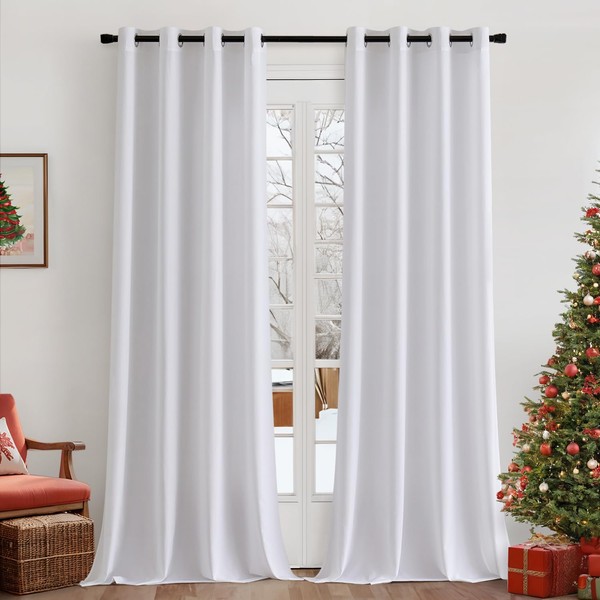 MIULEE Voile Curtains with Eyelets Semi-Transparent Stores Curtain Transparent Eyelet