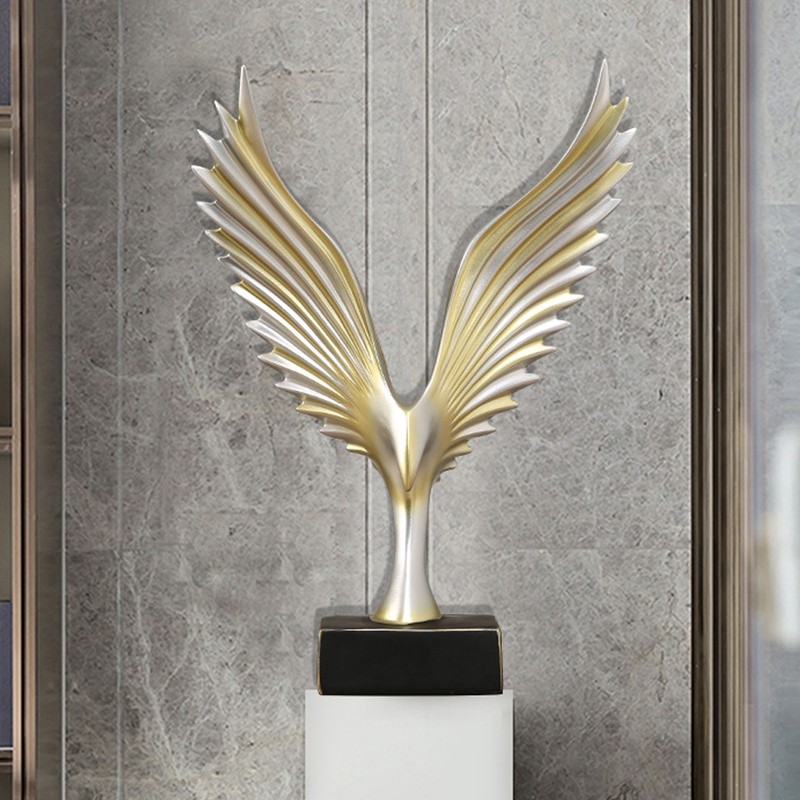 Eagle Abstract Figurine Decorative Resin Geometric Surface Animal Wing Sculpture