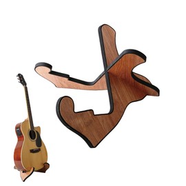 DYUEE Wooden Guitar Stand Floor Wooden X-Frame Sturdy Instrument Stand Portable String Instrument Holder Non-Slip Guitar Rack with Soft Sponge Covering Edges for Acoustic Classical Bass Guitars