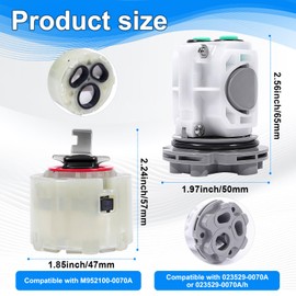 M952100-0070A Pressure Balancing Unit and 023529-0070A Cartridge, Compatible with American Standard Valve Shower Cartridge Replacement Kit for Tub and Shower Faucet Valves