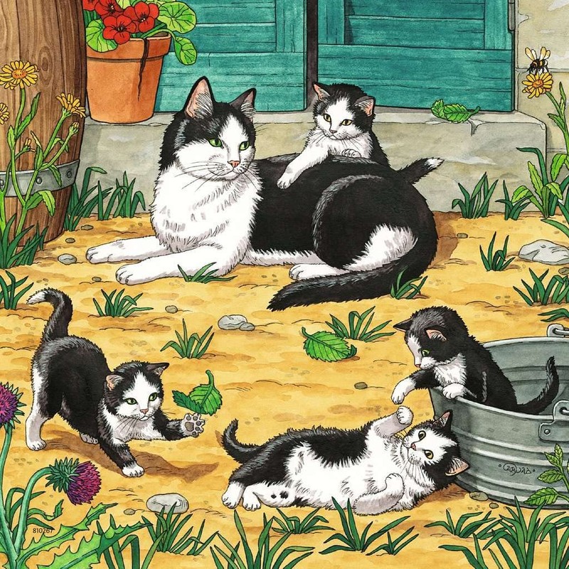 Ravensburger, Rompecabezas 3 Gatitos y Perritos, 147 Piezas