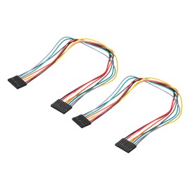 sourcing map Female to Female 8Pin Breadboard Jumper Wire 2.54mm Pitch Single Row Ribbon Cable 30cm Long Breadboard Ribbon Cables for Breadboard Electronic Projects Pack of 2,Multicolored