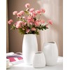 White Ceramic Vase, Flower Base, White, Large, 7.9 inches (20