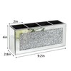 SHYFOY 4-Compartment Makeup Brush Holder, Mirrored Makeup Organizer with Crushed
