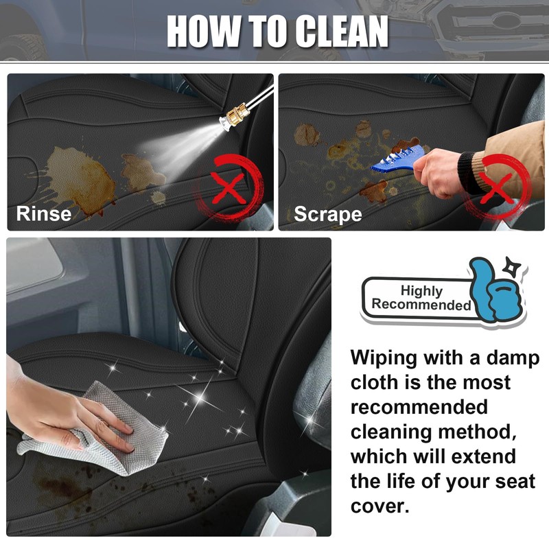 SAPUBK Custom-Fit Front Seat Covers with Back Pocket Replace for
