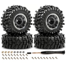 REDSPIDER 0.7" RC Crawler Tires 40mm, RS6 Composite Material Sticky Butyl Rubber Micro Mud Tires with Foam Inserts, High Grip Upgrade for 1/30 Axial SCX30 RC Car (Black)