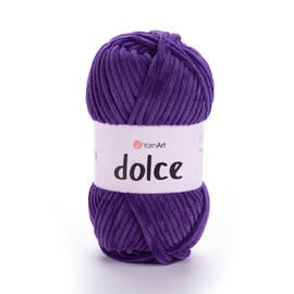 Dolce Yarn by Yarnart - Soft Chenille Velvet Super Bulky Yarn for Blanket, Amigurumi, Crochet - 100g (3.53 oz), 131 Yards (792 ft)