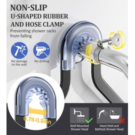 OMAIRA Shower Caddy Hanging with Soap Scrub Holder, Stainless Steel Adjustable No Drilling Non-Slip Large Capacity Sturdy Over Shower Head Shower Organizer Inside Shelves Bathroom Storage Rack, Black