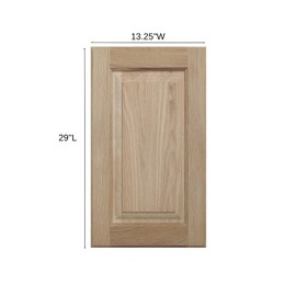 ONESTOCK 13.25W x 29H Unfinished Oak Kitchen Cabinet Door Replacement, Raised Panel