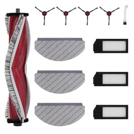 Replacement Part for Yeedi C12 Pro Plus Robot Vacuum Cleaner - Accessories Kit, 1 Main Roller, 3 Filters, 4 Microfiber Mop Pads, 3 Side Brushes Attachments, 1 Pack Cleaning Brush, 12 Pcs