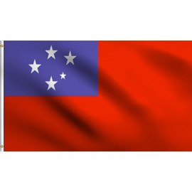 DMSE Western Samoa Samoan Flag 3X5 Ft Foot 100% Polyester 100D Flag UV Resistant (3' X 5' Ft Foot)