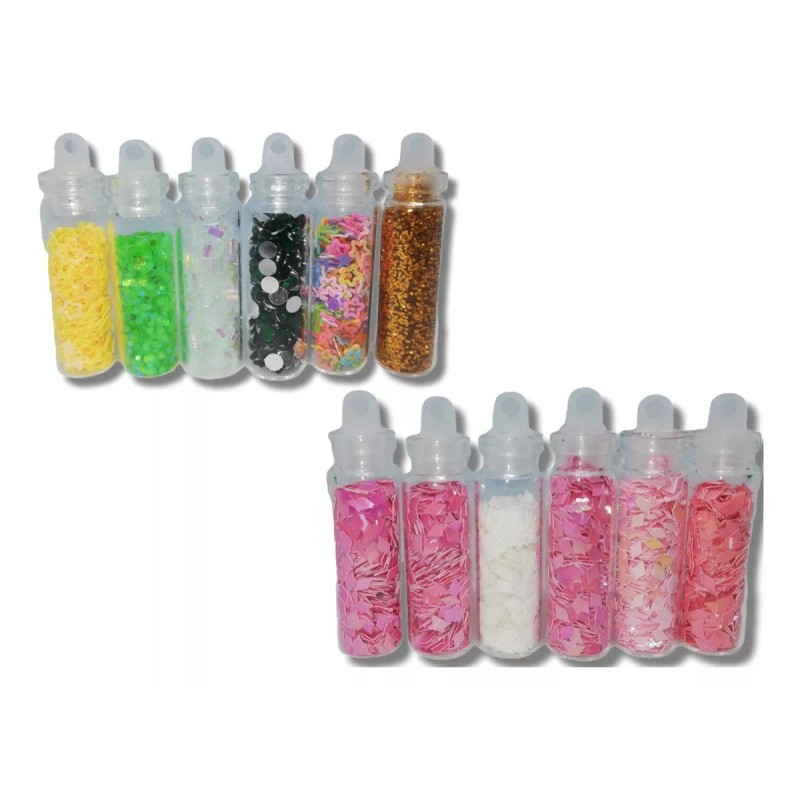 Xiaoya 72 Frascos Con Decoraciones Surtidas Para Uñas Y Esmaltes
