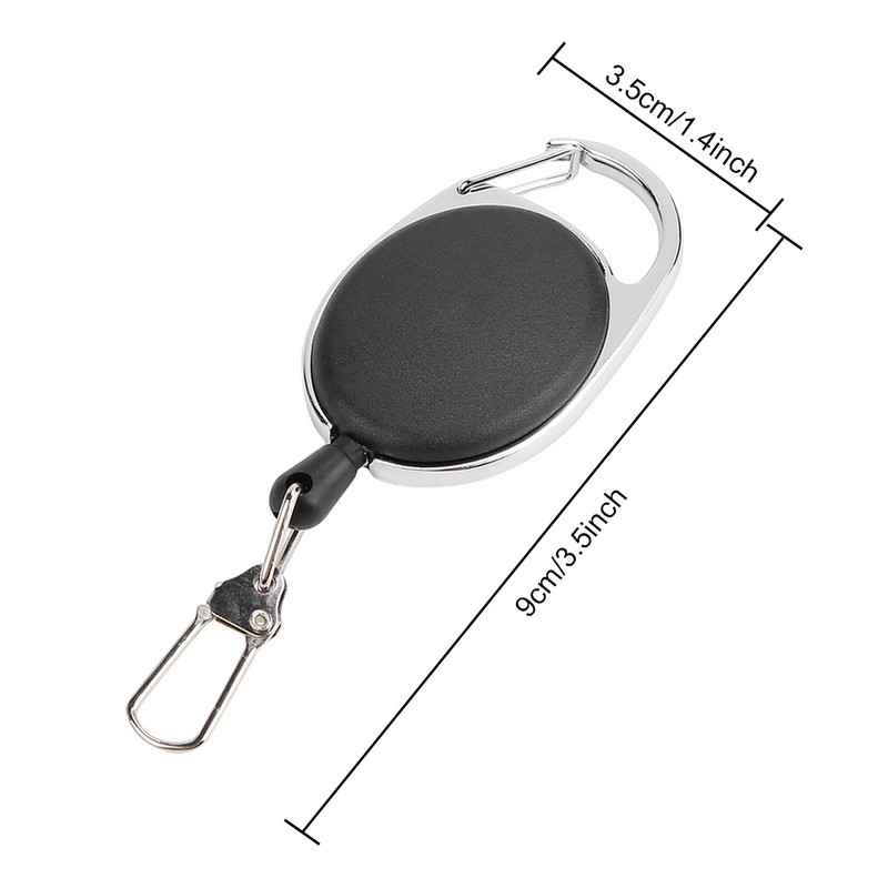 60cm Nylon Wire Rope Retractable Key Chain Stretching Keys Clasp