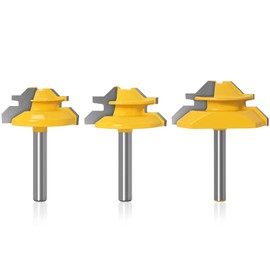 3Pcs 45 Degree Lock Miter Router Bit, Router Bits 1/4 Inch Shank, Woodworking Tools for 1/2", 5/8", 3/4" Cutting Height