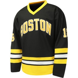 Happy Gilmore Men's Ice Hockey Jersey 18 Adam Sanders Stitched Design Breathble Mesh Polyester Team Uniform Casual Wear Black L