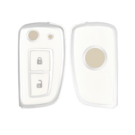 OFF WE GO Car Key Case Key Cover for Nissan Qashqai X-Trail Pulsar Juke Micra Murano Maxima Rogue Tiida Key Box Key Cover Protective Housing White Silver
