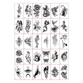 Pokermers Henna Tattoo Sticker Mini 30 Piece Set, 1 Set, Type I / 포커머스 헤나 타투 스티커 미니 30종 세트, 1세트, I타입