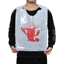MGTECH 16 Pack 23 Inch Disposable Crawfish Bibs Thick Funny Plastic Lobster Apron for Adults