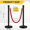 Wesiti 6 Pcs Stainless Steel Stanchion Post Queue with Crown