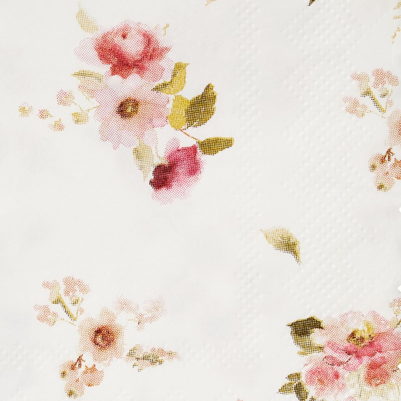 C.R. Gibson Floral Heart Beverage Napkins (TW4-25403), Small, 20 Count