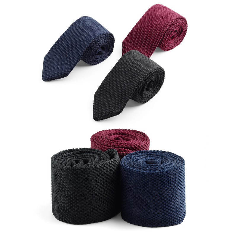 WANYING Men's 7 cm / 2.75 Inch Slim Knitted Tie