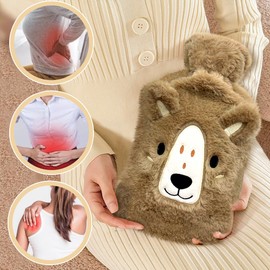 Hot Water Bottle with Cover Hot Water Bottle Animal Large Hot Water Bottle Cover Hot Water Bottle Gifts for Women Children Hot Water Bottle Fluffy Thermal