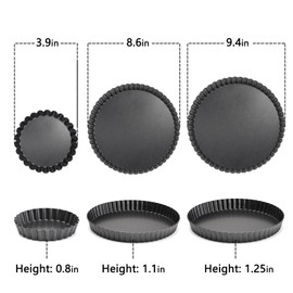 Tart Pan 6 Pack Tart Pans with Removable Bottoms Round Nonstick Quiche Pan Carbon Steel Mini Tart Pans for Baking(Set of 6)