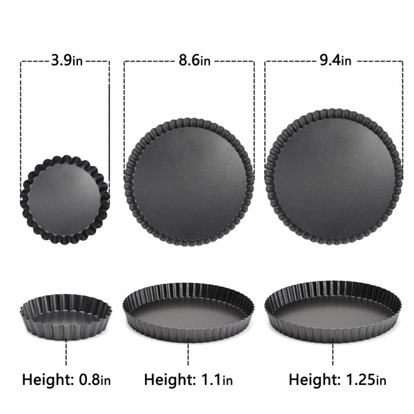 Tart Pan 6 Pack Tart Pans with Removable Bottoms Round