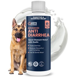 Vets Preferred Anti-Diarrhea & Gas Relief for Dogs – Kaolin Formula to Soothe Upset Stomach & Support Digestive Health – All Breed & Size Dogs – 8 fl oz Liquid – Made in USA